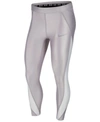 NIKE SPEED POWER COLORBLOCKED METALLIC ANKLE RUNNING LEGGINGS