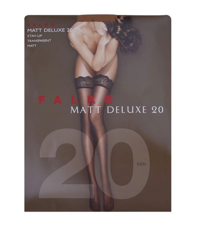 Falke Matte Deluxe 20 Stay Up Thigh-high Tights In Powder
