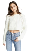 RE/DONE Cable Knit Crop Sweater