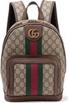 GUCCI Ophidia small textured leather-trimmed printed coated-canvas backpack