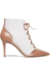 GIANVITO ROSSI 85 LEATHER AND PVC ANKLE BOOTS