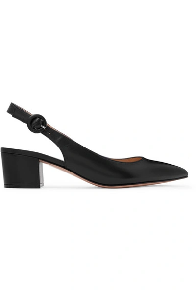 Gianvito Rossi Amee 45 Leather Slingback Pumps In Black ModeSens