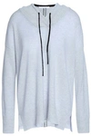 DUFFY DUFFY WOMAN NEON-TRIMMED CASHMERE HOODIE LIGHT GRAY,3074457345619685237