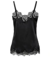 DOLCE & GABBANA LACE-TRIMMED SATIN CAMISOLE,P00353744