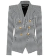 BALMAIN 棉质混纺千鸟格西装式外套,P00352284