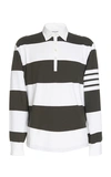 THOM BROWNE STRIPED COTTON RUGBY SHIRT,714455