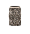 MIU MIU LEOPARD INTARSIA WOOL-BLEND SKIRT,P00361913