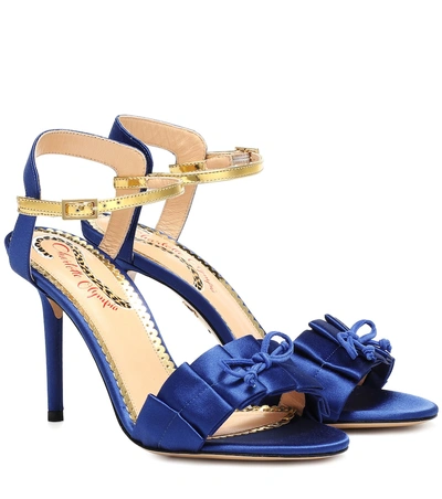 Charlotte Olympia Satin Sandals In Blue