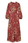 ZIMMERMANN JUNO FLORAL-PRINT LINEN MAXI DRESS