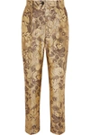 DOLCE & GABBANA METALLIC BROCADE STRAIGHT-LEG PANTS