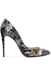CHRISTIAN LOUBOUTIN PIGALLE FOLLIES NICOGRAF 100 PRINTED PATENT-LEATHER PUMPS