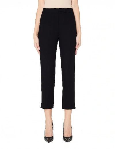 Ann Demeulemeester Black Cropped Wool Trousers