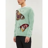 VALENTINO BUTTERFLY-INTARSIA WOOL AND CASHMERE-BLEND JUMPER
