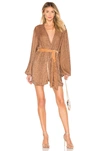 Retroféte Retrofete Gabrielle Sequin Wrap Short Dress In Bronze