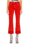 AMO AMO BELLA RELEASED HEM JEANS IN RED,AMOF-WJ102