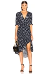 ICONS ICONS OBJECTS OF DEVOTION CHA CHA WRAP DRESS IN POLKA DOT,ICOF-WD7