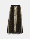 COACH COACH LONG PLEATED SKIRT - WOMEN'S,67701 GLD 4