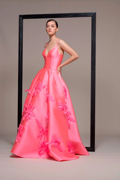 Isabel Sanchis Sleeveless Pink A-line Evening Gown