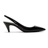 SAINT LAURENT Black Patent Charlotte Slingback Heels