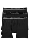 Calvin Klein 3-pack Comfort Microfiber Boxer Briefs In Black