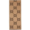 GUCCI GUCCI BROWN AND BEIGE WOOL GG SCARF