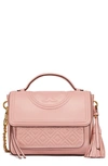 TORY BURCH FLEMING QUILTED LEATHER TOP HANDLE SATCHEL - PINK,45147