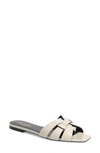 Saint Laurent Tribute Nu Pieds Slide Sandal In Latte