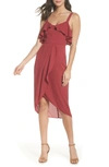 Cooper St Capulet Drape Dress In Mulberry