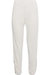 MONROW MONROW WOMAN STRIPED FRENCH TERRY TRACK PANTS IVORY,3074457345619814770