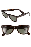 Ray Ban 'classic Wayfarer' 50mm Polarized Sunglasses - Tortoise/ Green P In Tortoise/ Green P