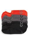 Calvin Klein 3-pack No-show Socks In Fiery Red/ Storm/ Black