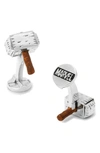 Cufflinks, Inc Marvel Thor Hammer Cuff Links In Silver Multi