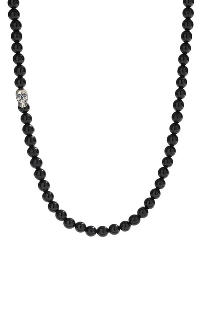 Degs & Sal Men's Onyx Beaded Statement Necklace (also In Manufactured Turquoise) In Black