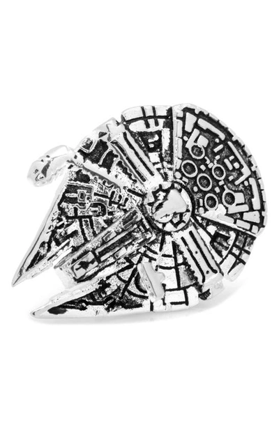 Cufflinks Inc. "star Wars" 3d Millennium Falcon Lapel Pin In Silver