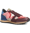 Valentino Camo Rockrunner Sneaker In Cherry/ Light Pink