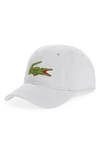 LACOSTE 'BIG CROC' LOGO EMBROIDERED CAP - RED,RK8217