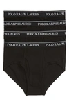 Polo Ralph Lauren 4-pack Low Rise Cotton Briefs In Polo Black