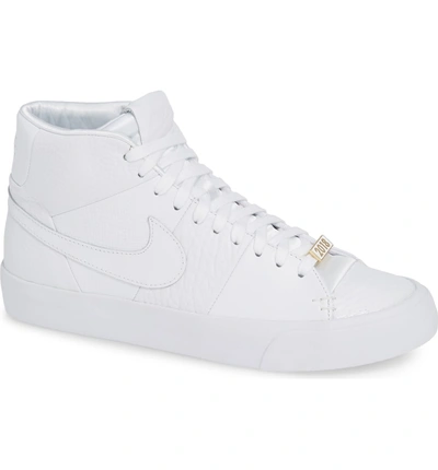 Nike Blazer Royal Qs High Top Sneaker In White/ White/ White