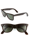 RAY BAN STANDARD CLASSIC WAYFARER 50MM POLARIZED SUNGLASSES - TORTOISE POLARIZED,RB214050-P