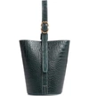 TRADEMARK SMALL LEATHER BUCKET BAG - GREEN,HB244