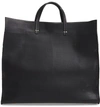 CLARE V SIMPLE PERFORATED LEATHER TOTE - BLACK,HB-TT-ST-100025-BLK