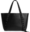 ALLSAINTS SID EAST/WEST LEATHER TOTE - BLACK,WB111P