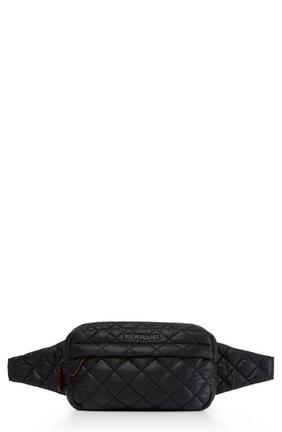 Mz Wallace Metro Quilted Nylon Belt Bag In Black
