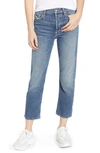 Mother The Tomcat Cropped Distressed High-rise Straight-leg Jeans In We All Scream