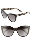 Kate Spade Daeshas 56mm Cat Eye Sunglasses - Black Havana Polar In Black Havana Polar