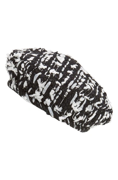 Eugenia Kim Cher Boucle Beret In Black White