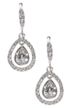 Givenchy Crystal Orbital Pave Drop Earrings In Silver