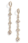 Givenchy Crystal Linear Drop Earrings In Gold/ Silk