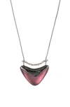 ALEXIS BITTAR CRYSTAL ENCRUSTED BAR & SHIELD PENDANT NECKLACE,AB83N031019