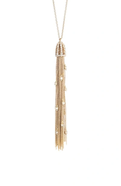 Alexis Bittar 10k Yellow Goldplated Cascading Crystal Tassel Pendant Necklace